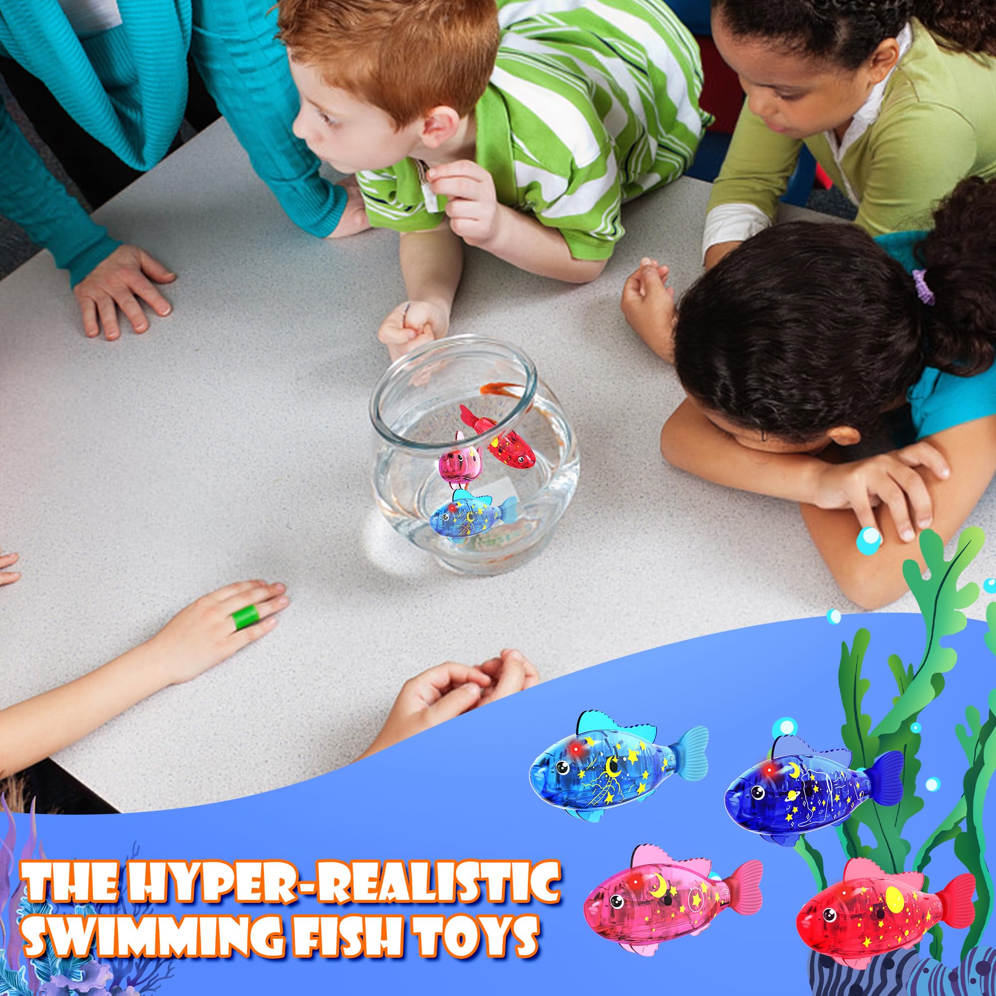 LED Swimming Robot Fish Toys（4-Pack）
