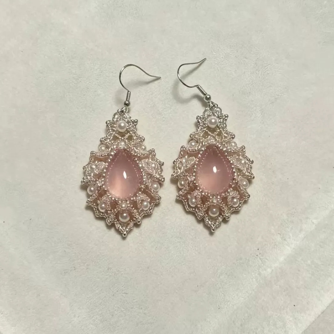 💎Vintage Pink Crystal Pearl Beaded Necklace DIY Kit | Handmade Statement Jewelry
