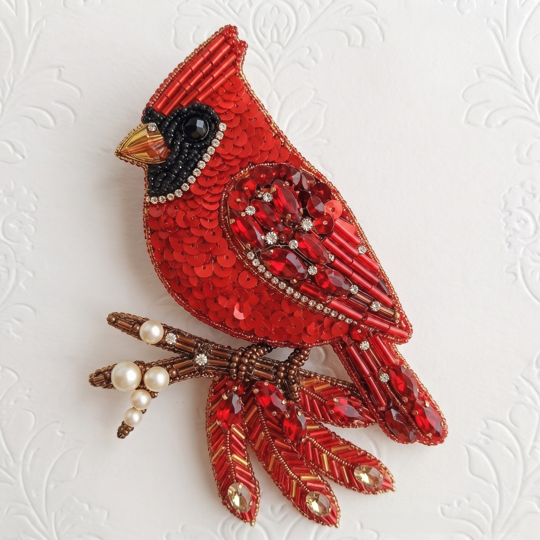 DIY Bead‑Embroidered Bird Brooch Kit | Make Your Own Sparkling Bird Themed Brooch