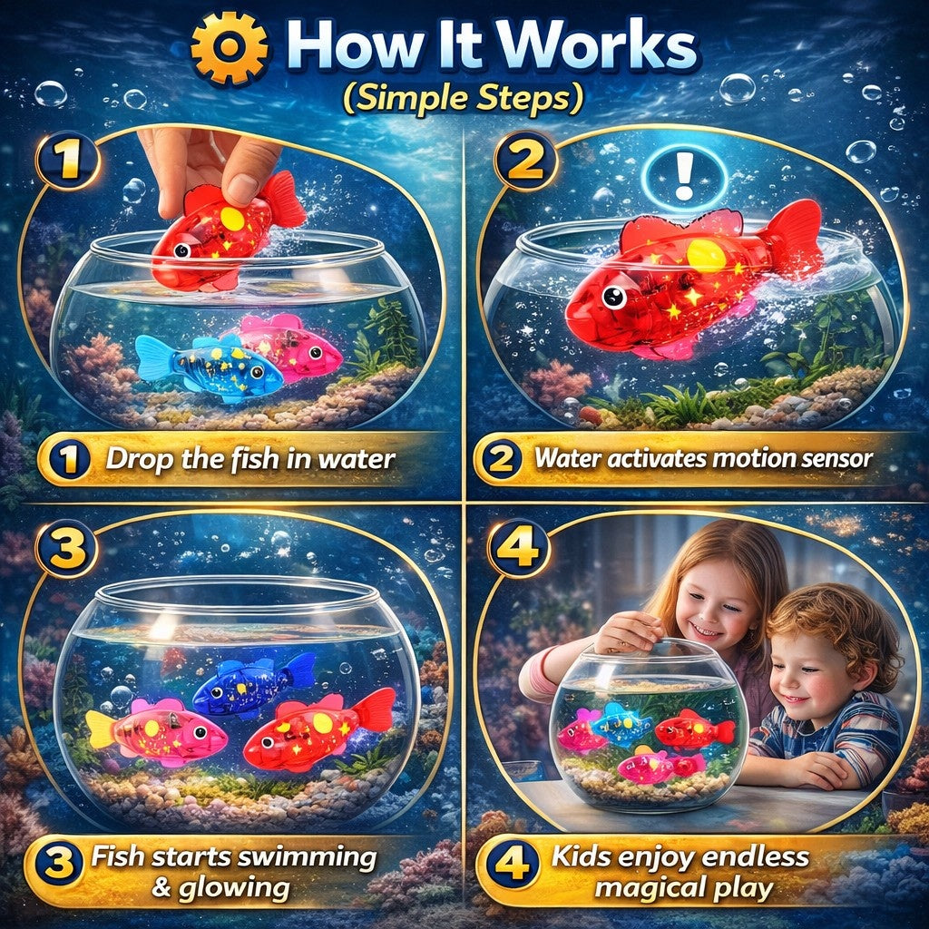 LED Swimming Robot Fish Toys（4-Pack）