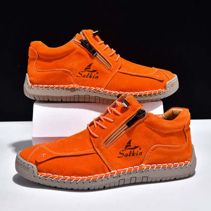 [Copy]Women's Orthopedic Casual Leather Boots - Wide Toe, Arch Support, Waterproof, Pressure Relief for Everyday & Travel