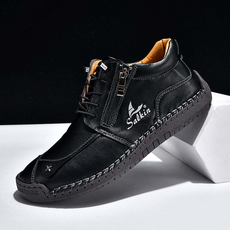 [Copy]Women's Orthopedic Casual Leather Boots - Wide Toe, Arch Support, Waterproof, Pressure Relief for Everyday & Travel