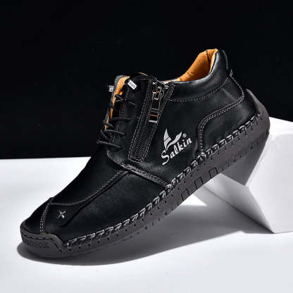 [Copy]Women's Orthopedic Casual Leather Boots - Wide Toe, Arch Support, Waterproof, Pressure Relief for Everyday & Travel
