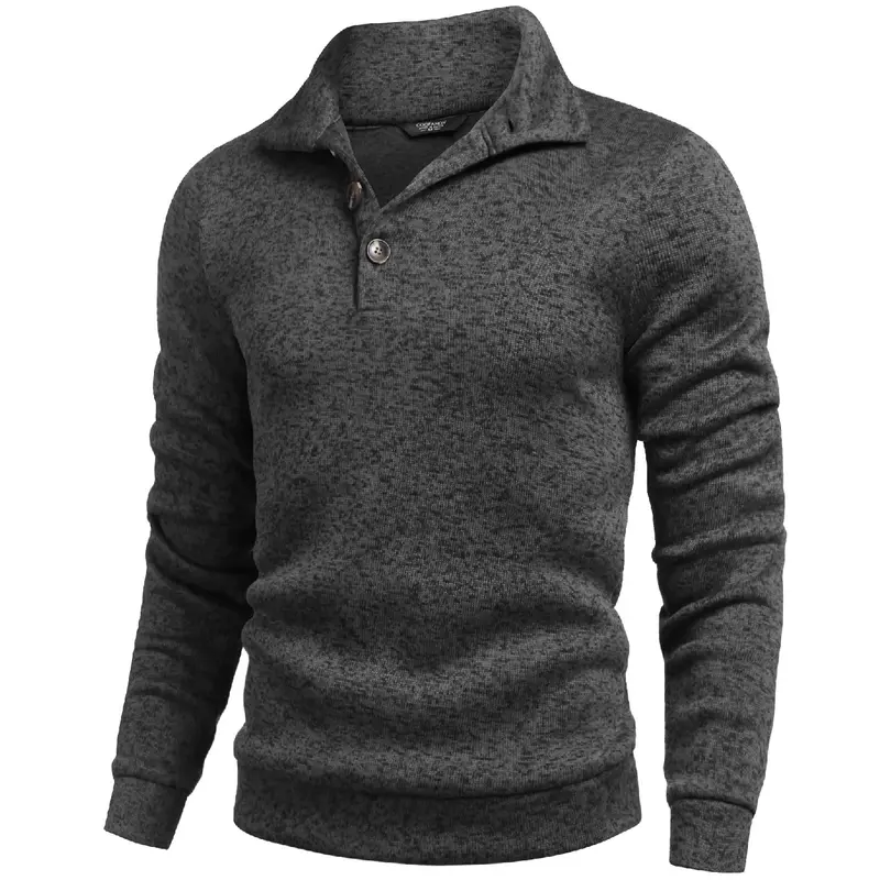 🎁🔥COOFANDY Men's Gray Slim Fit Long Sleeve Turtleneck Sweater