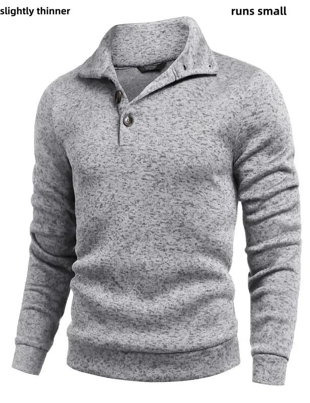 🎁🔥COOFANDY Men's Gray Slim Fit Long Sleeve Turtleneck Sweater