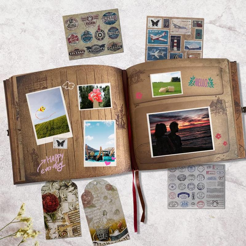 Our Adventure Book 8.66 * 7.67 inches 146 pages Travel Diary Album Scrapbook, Retro Style Travel Souvenir, Retro Message Book DIY Anniversary Wedding Travel Writing Friend Birthday Gift, Valentine's Day, Halloween, Christmas, New Year Ideal Gift