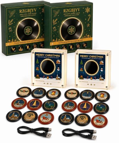 Christmas Vinyl Player Fridge Record NFC Magnetic Music Box Set