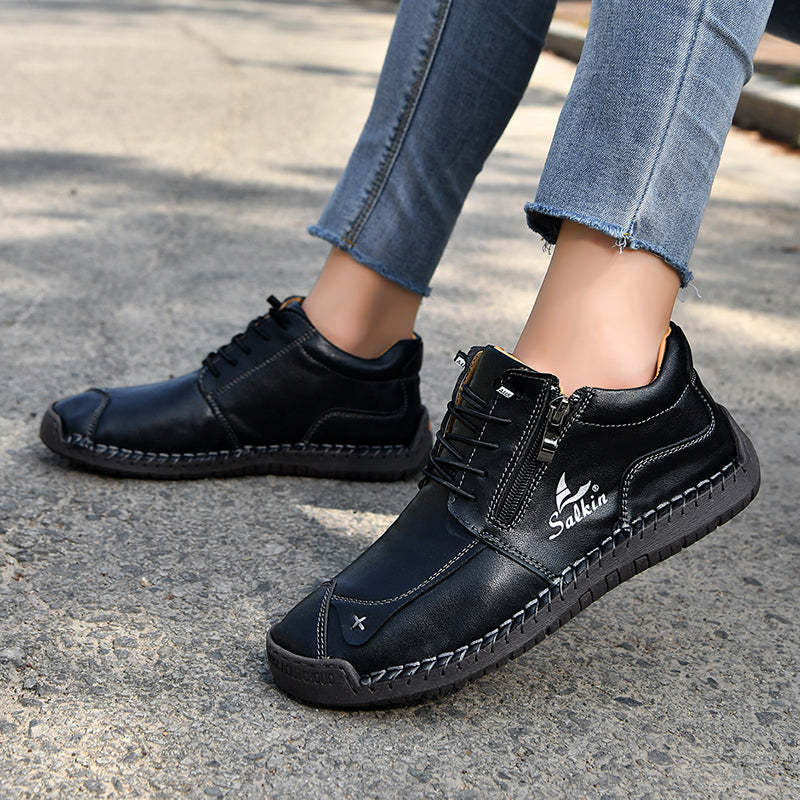[Copy]Women's Orthopedic Casual Leather Boots - Wide Toe, Arch Support, Waterproof, Pressure Relief for Everyday & Travel