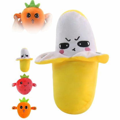 🎁Interactive Singing Plush Toy Set – Funny Talking Fruit Friends 🍌🍓🥕