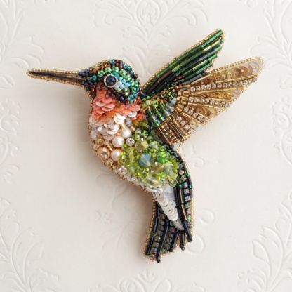 DIY Bead‑Embroidered Bird Brooch Kit | Make Your Own Sparkling Bird Themed Brooch