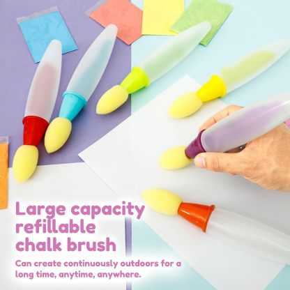 🌈 6PCS Sidewalk Chalk Paint Brush Set – Just Add Water & Create Instantly!