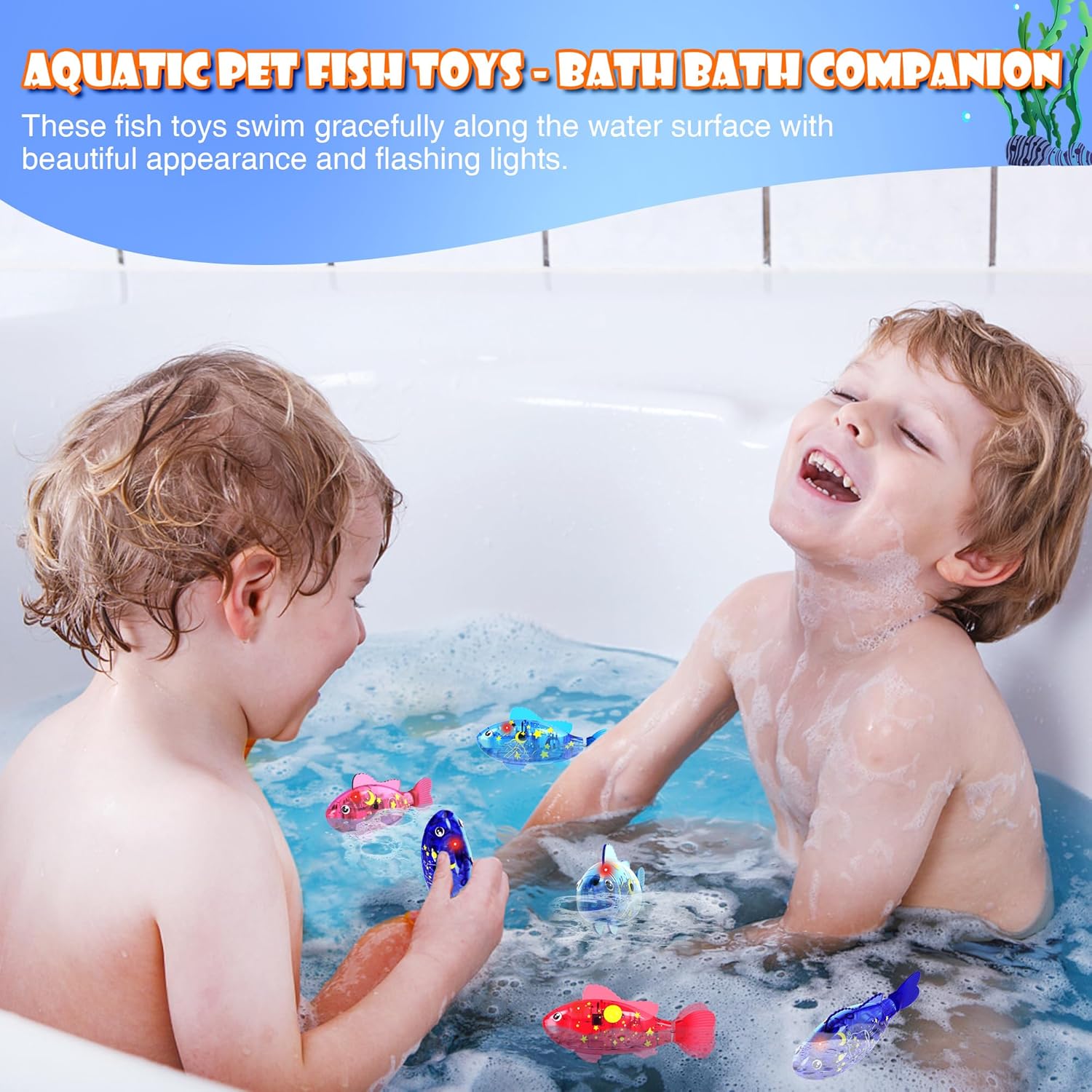 LED Swimming Robot Fish Toys（4-Pack）