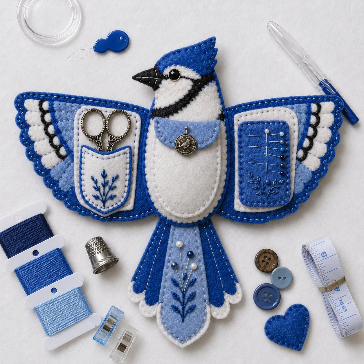 🐦 Bird-Shaped Felt Sewing Organizer DIY Kit