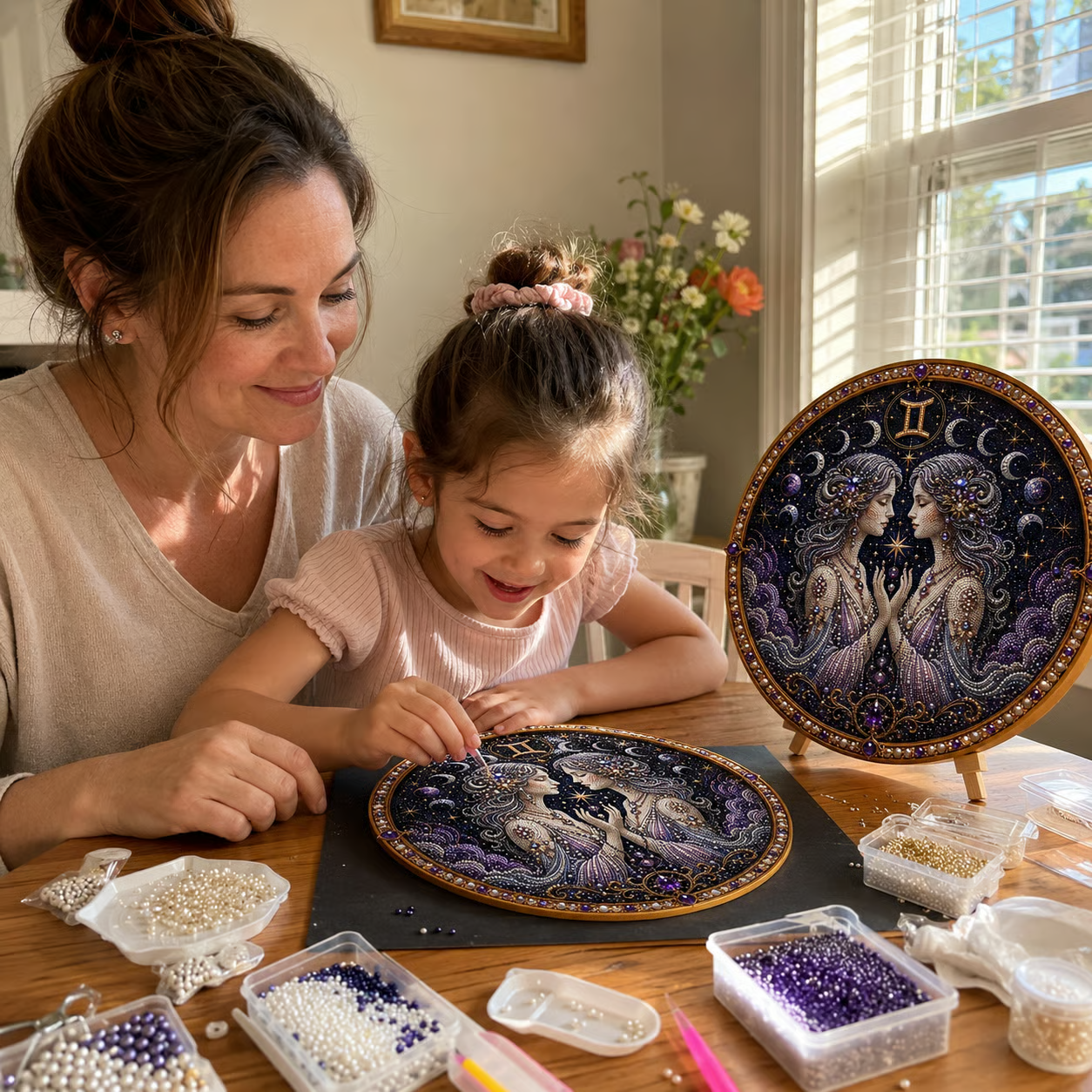 ✨ Premium 3D Pearl 12 Zodiac Signs Art Kit - Fading Pearl Beads DIY Handmade Astrology Decor ♈