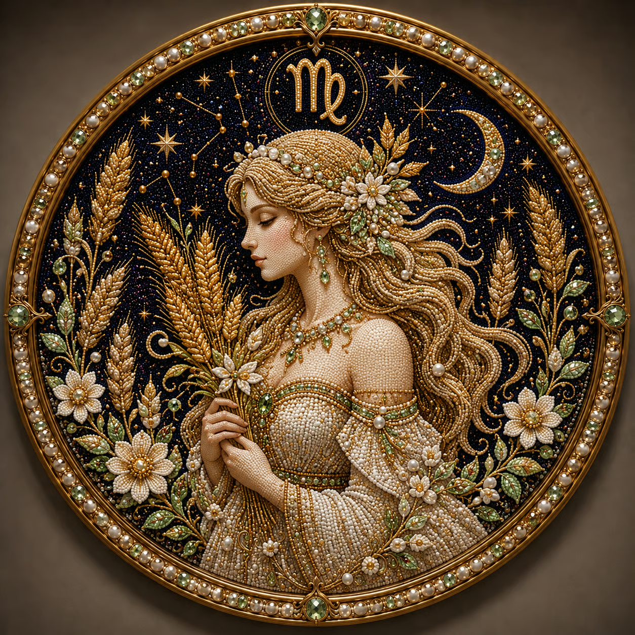 ✨ Premium 3D Pearl 12 Zodiac Signs Art Kit - Fading Pearl Beads DIY Handmade Astrology Decor ♈