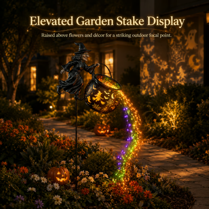 Halloween Witch Cauldron Garden Light
