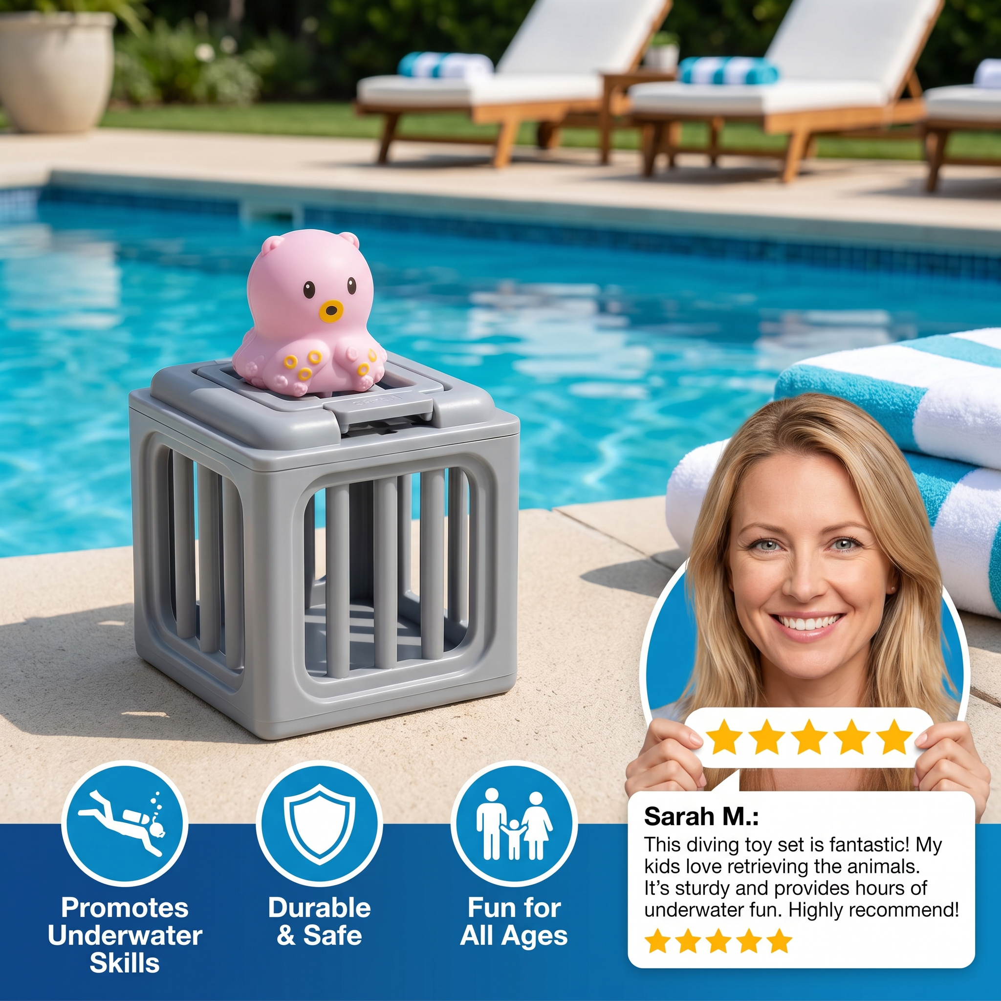 Diving Toy Set with Sinking Animals