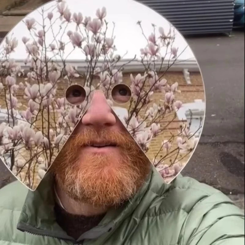 Head-mounted Round Mirror Mask
