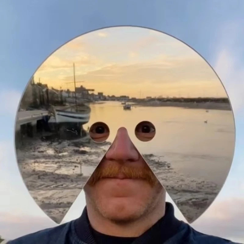 Head-mounted Round Mirror Mask