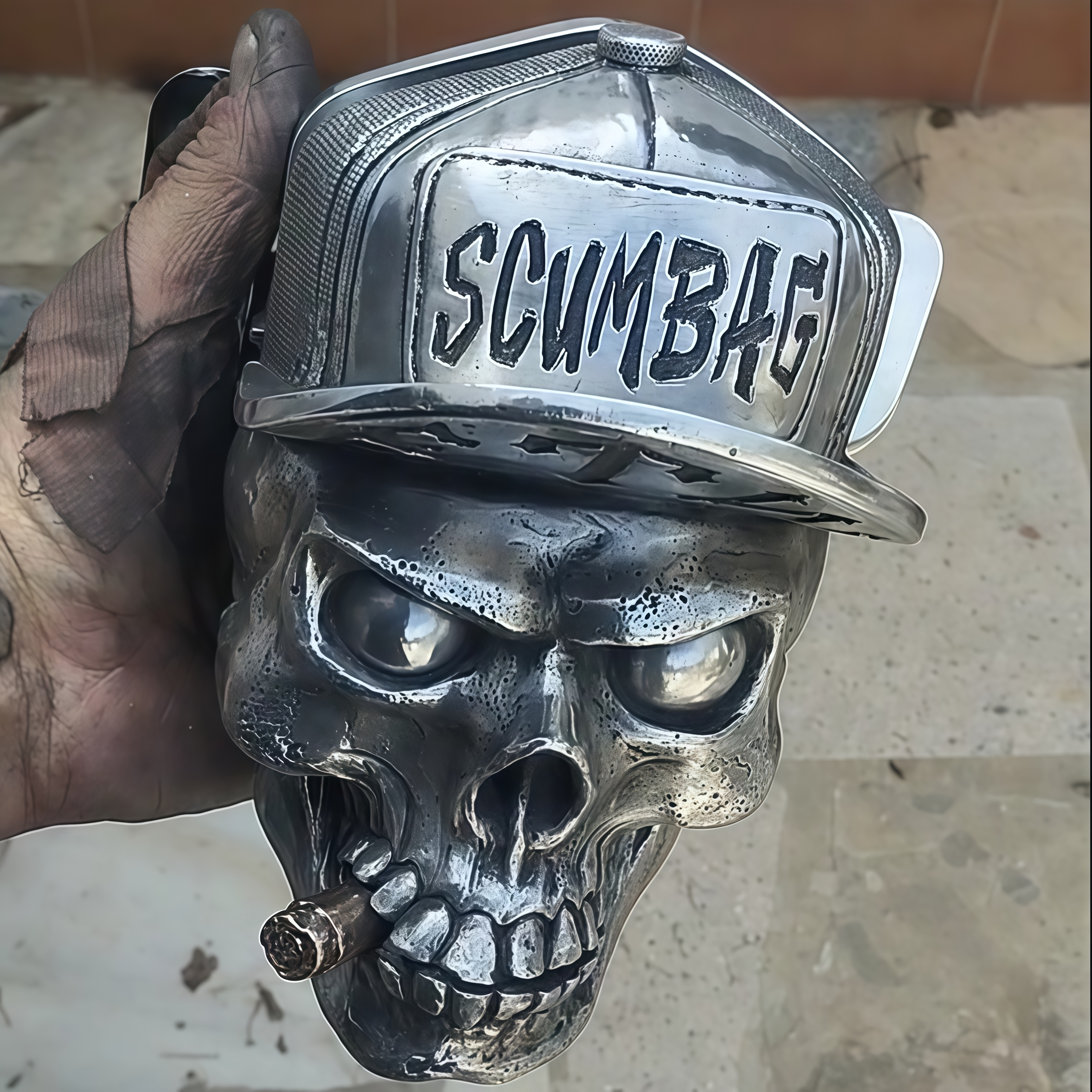 Harley Customization - Badass Skull Cowbell Cover