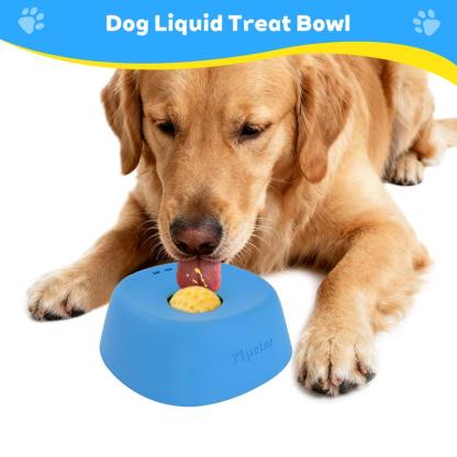 🐶Yipetor Slow Feeder Dog Bowls for Liquid Treat, [Built-in Rolling Ball] No Spill Bone Broth Dog Licking Bowl