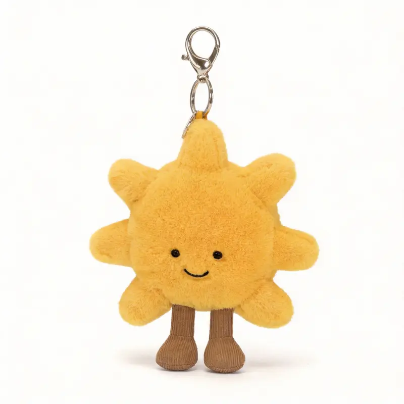 Cute Sun Plush Keychain – Newest Obsession-Worthy Charm with Adorable Face and Soft Texture for Fashion Enthusiasts