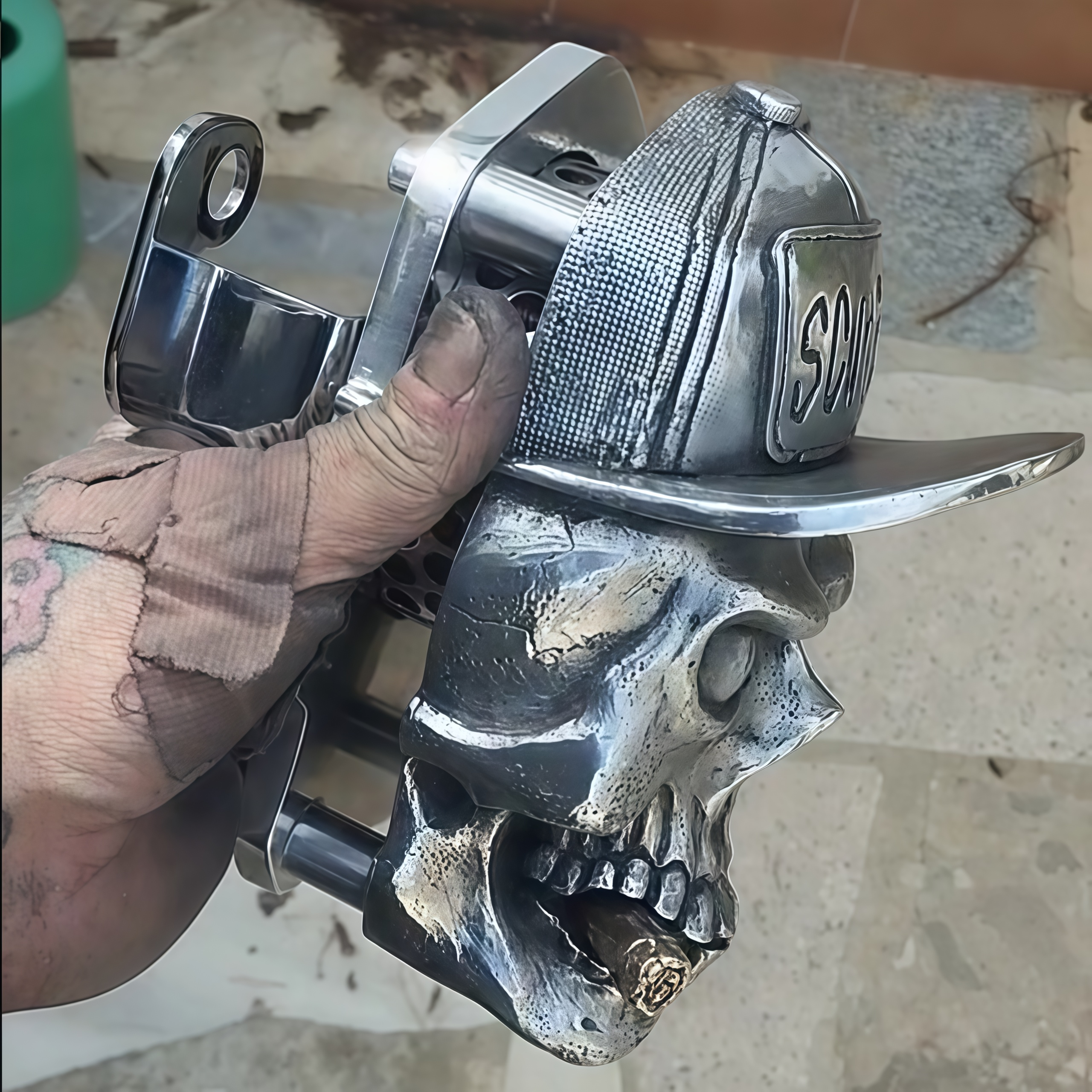 Harley Customization - Badass Skull Cowbell Cover