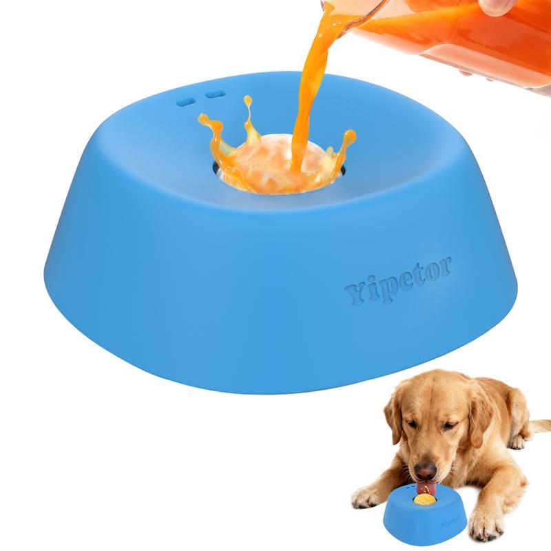🐶Yipetor Slow Feeder Dog Bowls for Liquid Treat, [Built-in Rolling Ball] No Spill Bone Broth Dog Licking Bowl