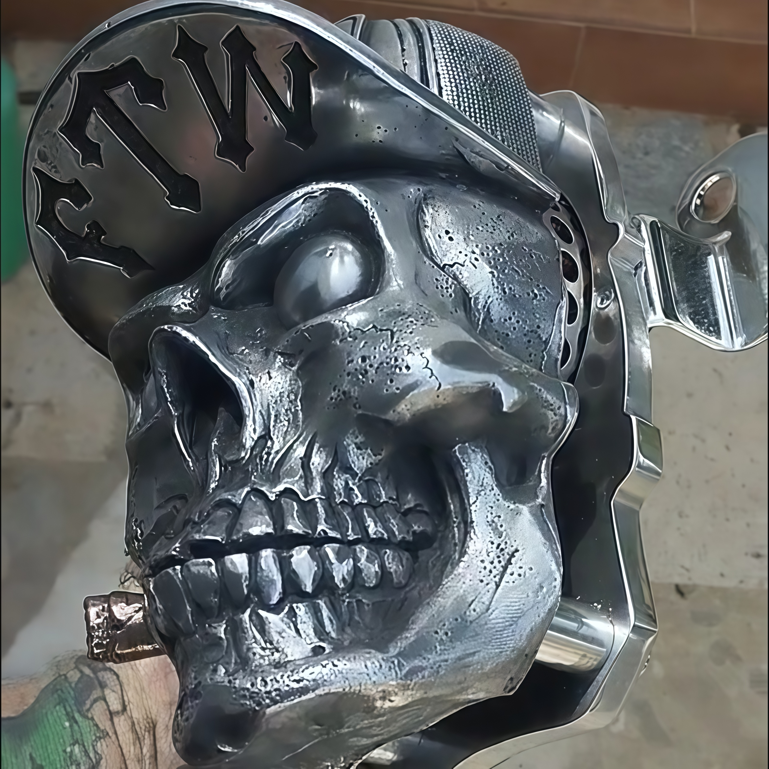 Harley Customization - Badass Skull Cowbell Cover
