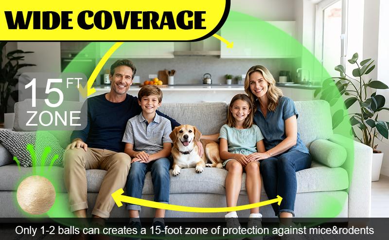 Atindirey Mouse & Rat Repellent Balls, Indoor/Outdoor/Car Engine Protection, Long-Lasting Peppermint Oil Formula, Safe for Pets & Kids, 30-60 Days Effective Mouse Deterrent