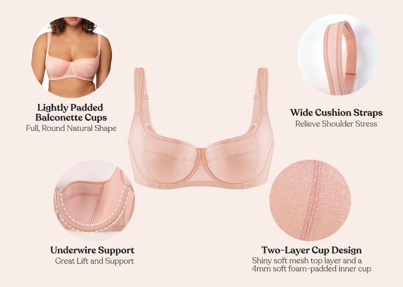 HSIA Starry Night Lightly Lined Lightly Padded Demi Plus Size Balconette Bra TikTokShopBlackFriday