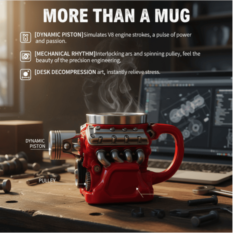 ⚡✨Ultimate V8 Engine Gift Mug & A Gearhead's Dream