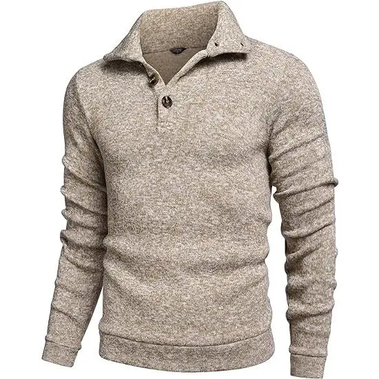 🎁🔥COOFANDY Men's Gray Slim Fit Long Sleeve Turtleneck Sweater
