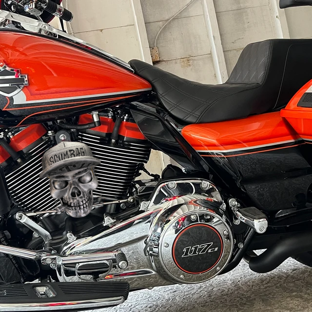 Harley Customization - Badass Skull Cowbell Cover