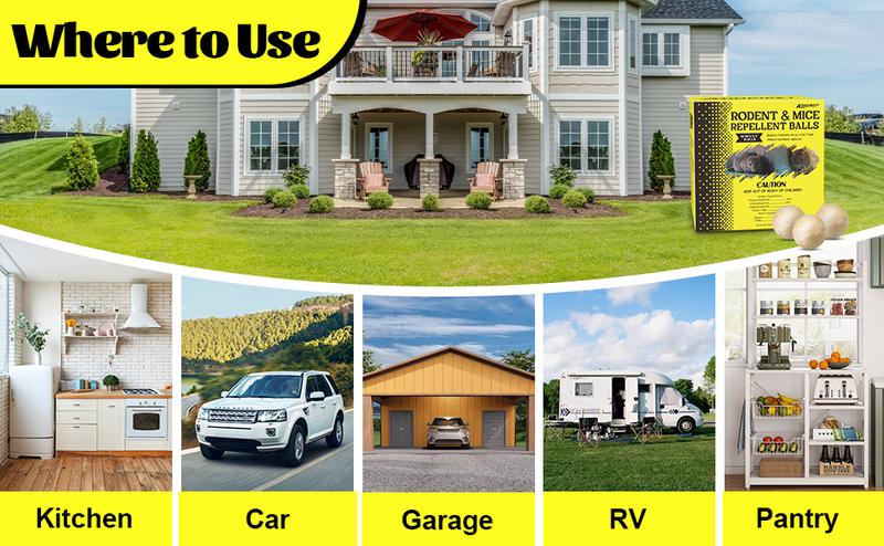 Atindirey Mouse & Rat Repellent Balls, Indoor/Outdoor/Car Engine Protection, Long-Lasting Peppermint Oil Formula, Safe for Pets & Kids, 30-60 Days Effective Mouse Deterrent