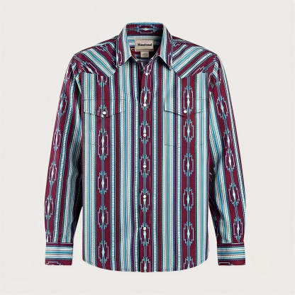 The Wyatt Pearl Snap | Heritage Serape Stripe Western Shirt - 2