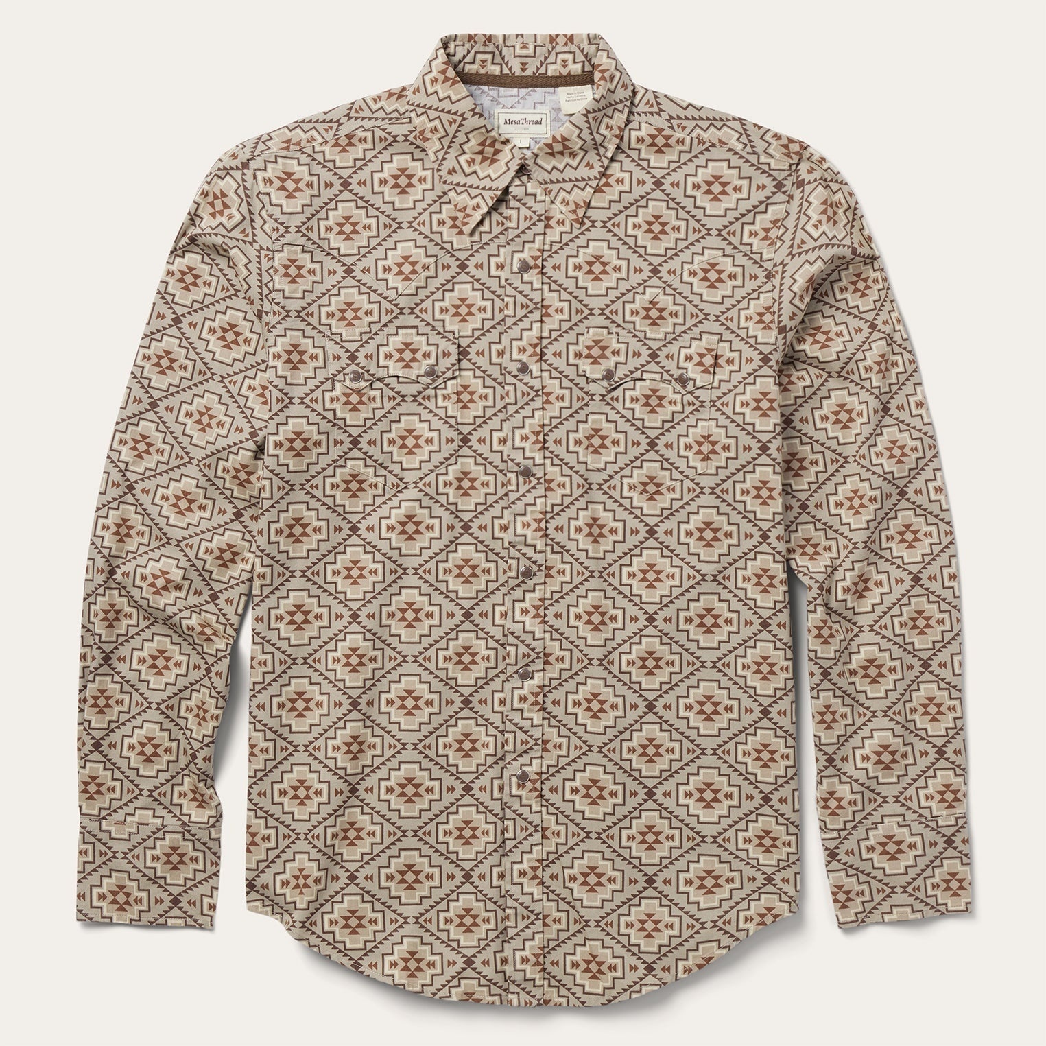 The Canyon Glyph | Earth-Tone Navajo Geometric Western Shirt