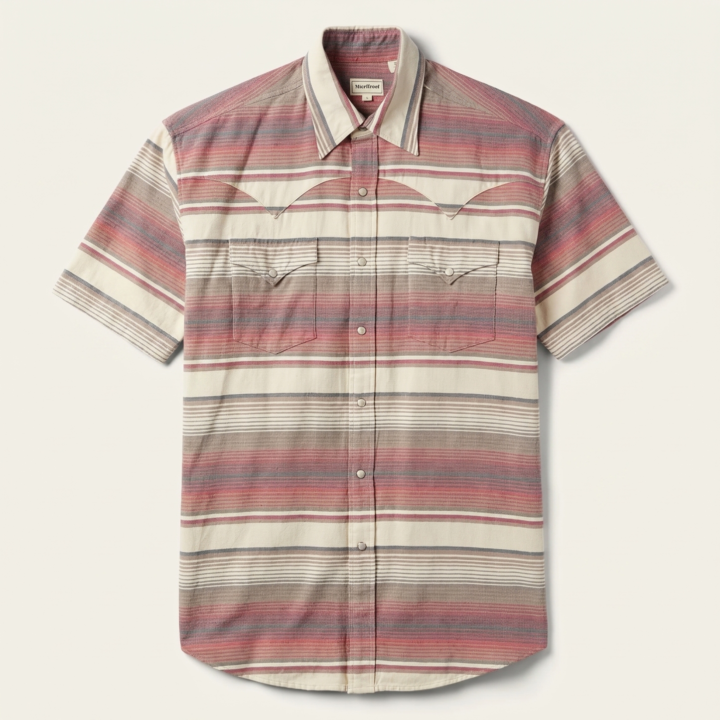 The Sunset Mesa | Serape-Inspired Striped Short Sleeve Western Shirt