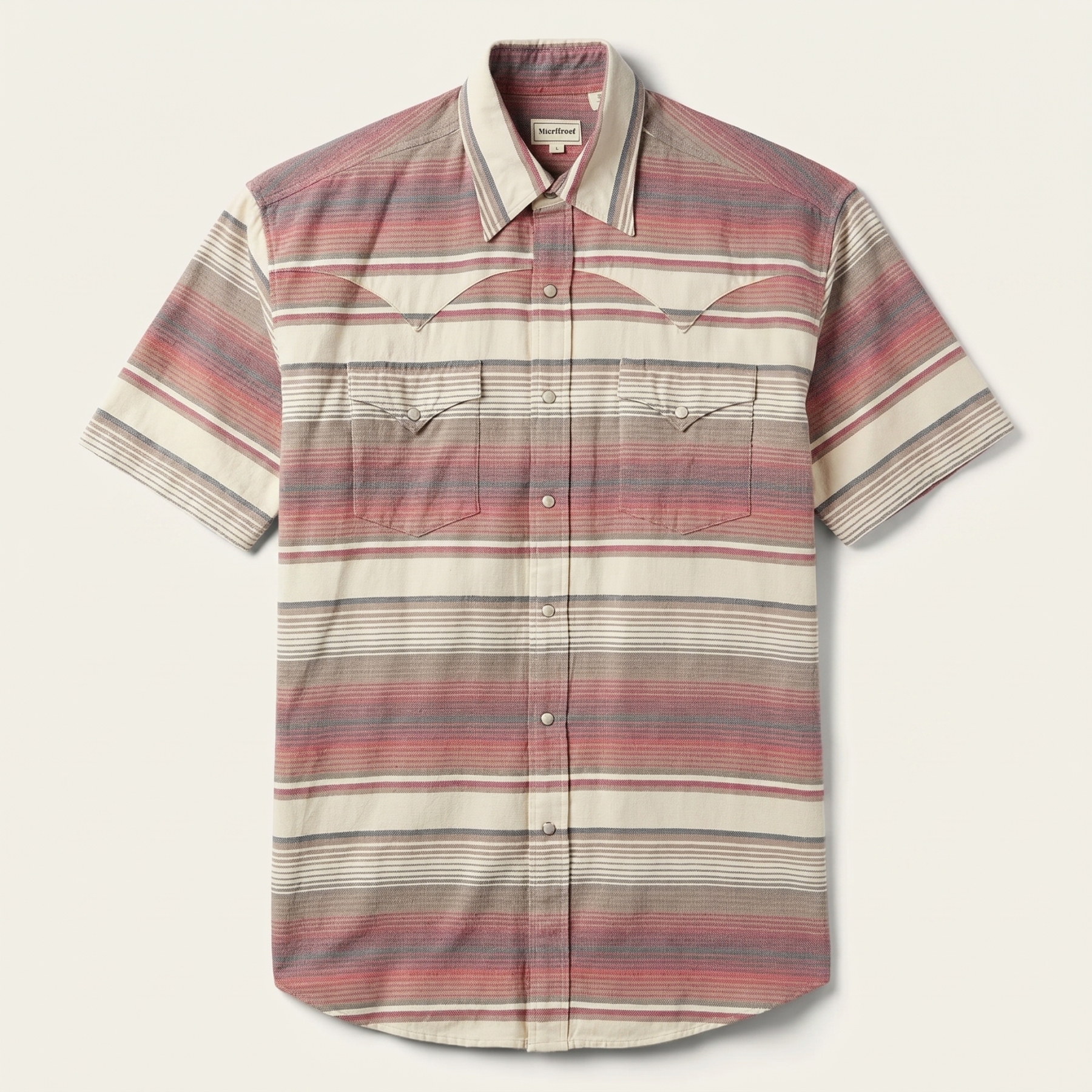 The Sunset Mesa | Serape-Inspired Striped Short Sleeve Western Shirt