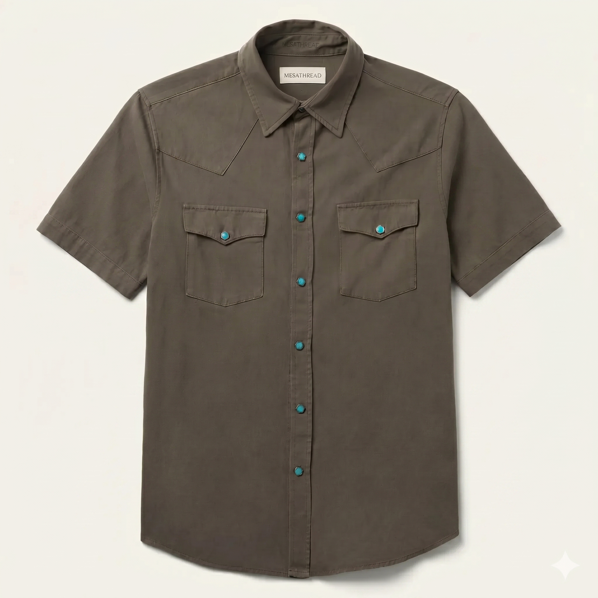 The Iron Turquoise | Heritage Twill Short Sleeve Western Shirt