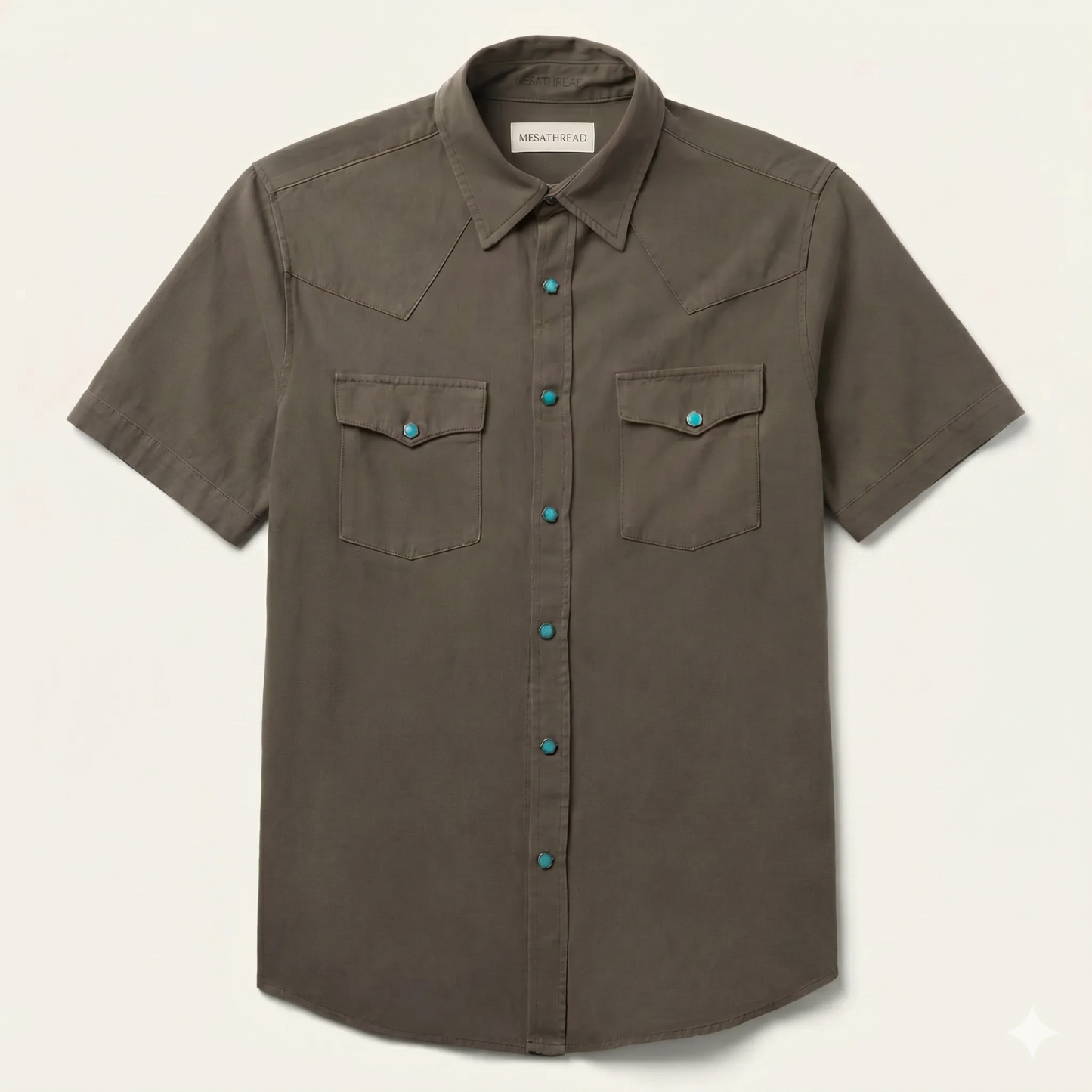 The Iron Turquoise | Heritage Twill Short Sleeve Western Shirt