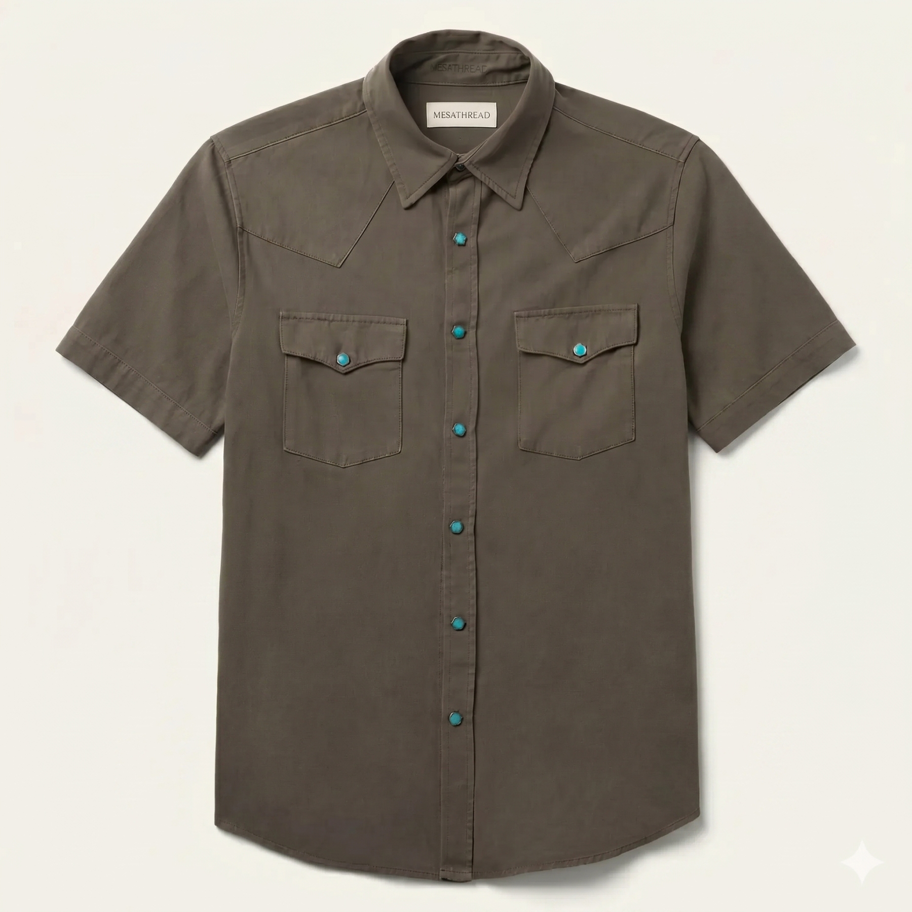 The Iron Turquoise | Heritage Twill Short Sleeve Western Shirt