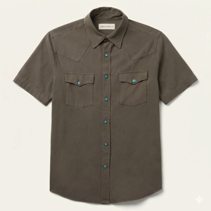 The Iron Turquoise | Heritage Twill Short Sleeve Western Shirt