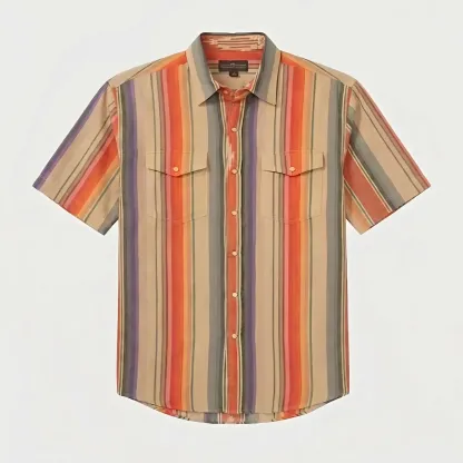 The Wyatt Pearl Snap | Heritage Serape & Chevron Short Sleeve Western Shirt - 1