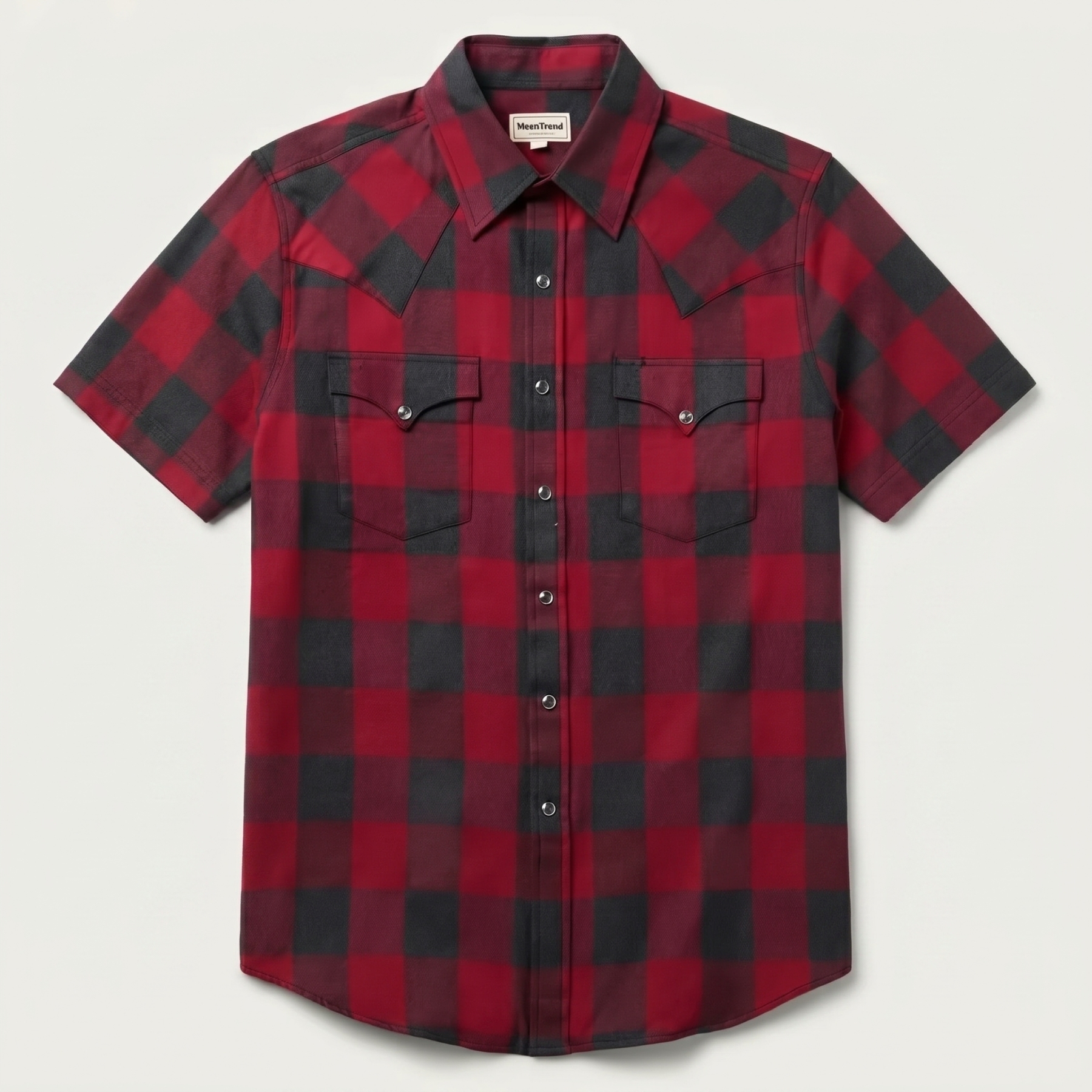 The Crimson Logger | Buffalo Plaid Heritage Short Sleeve Western Shirt