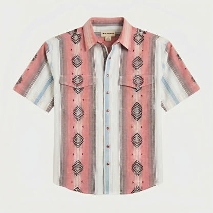 The Wyatt Pearl Snap | Heritage Serape & Chevron Short Sleeve Western Shirt - 2