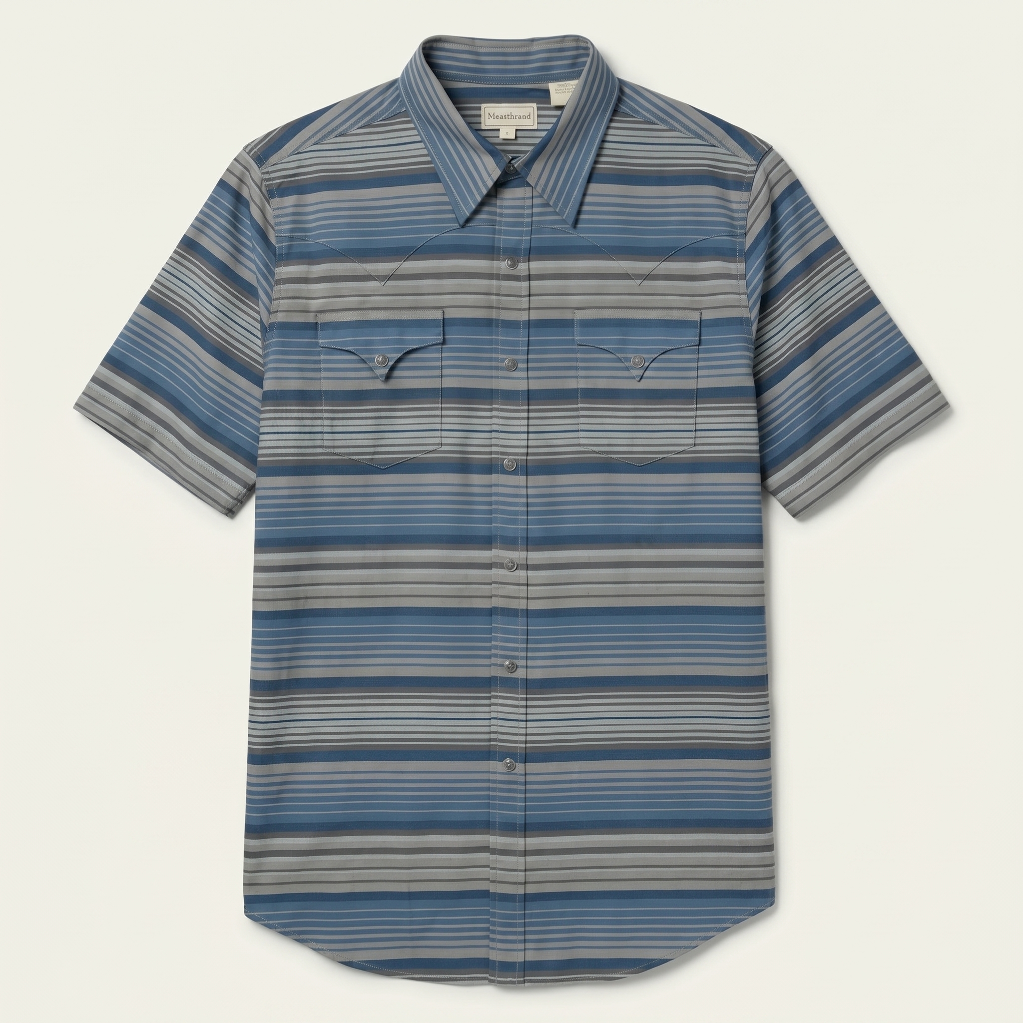 The Horizon Layer | Multi-Tonal Striped Short Sleeve Western Shirt
