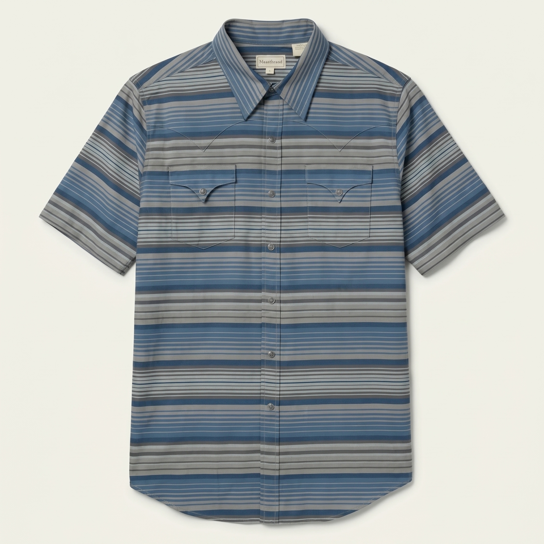 The Horizon Layer | Multi-Tonal Striped Short Sleeve Western Shirt
