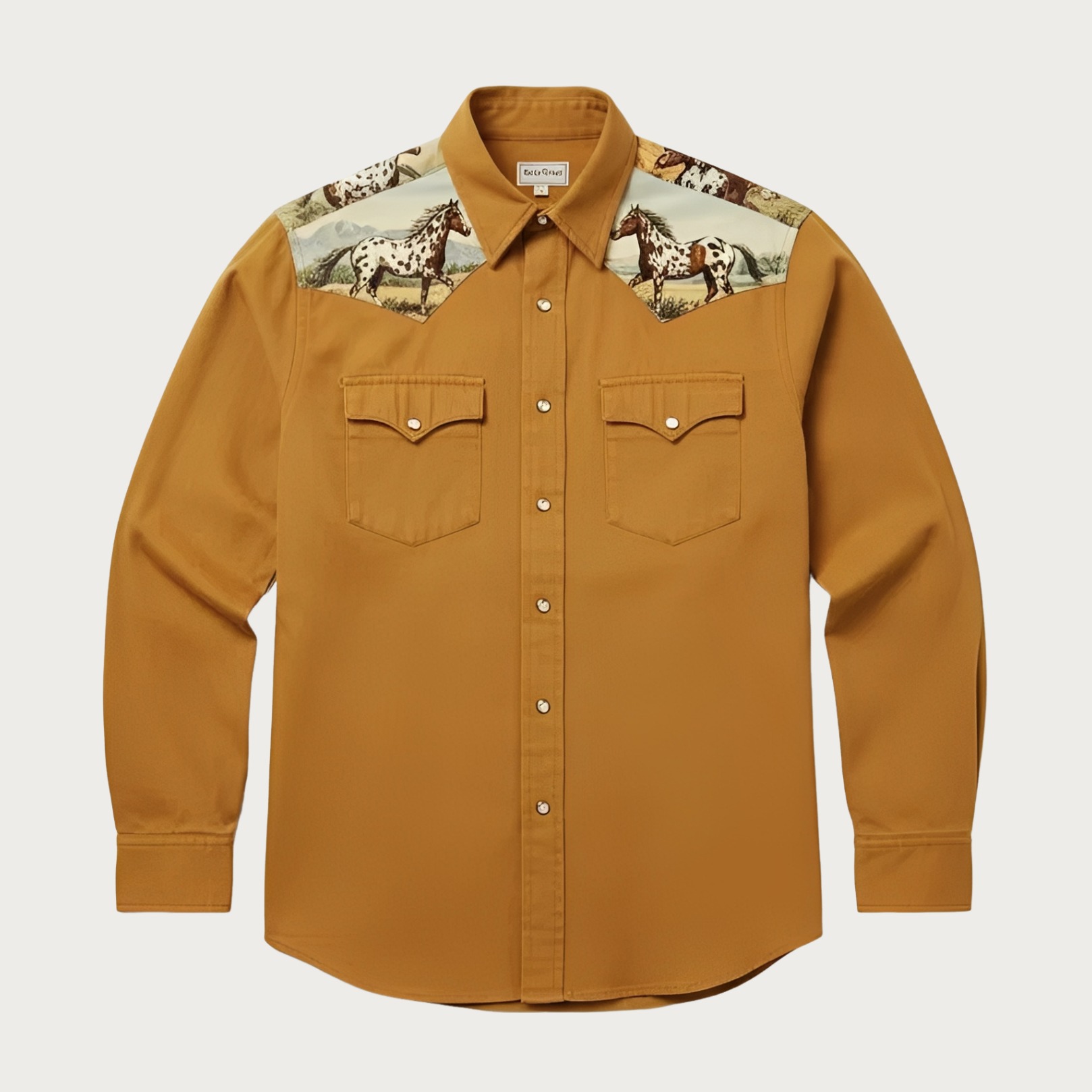Appaloosa Landscape Western Shirt – Earthy Yellow