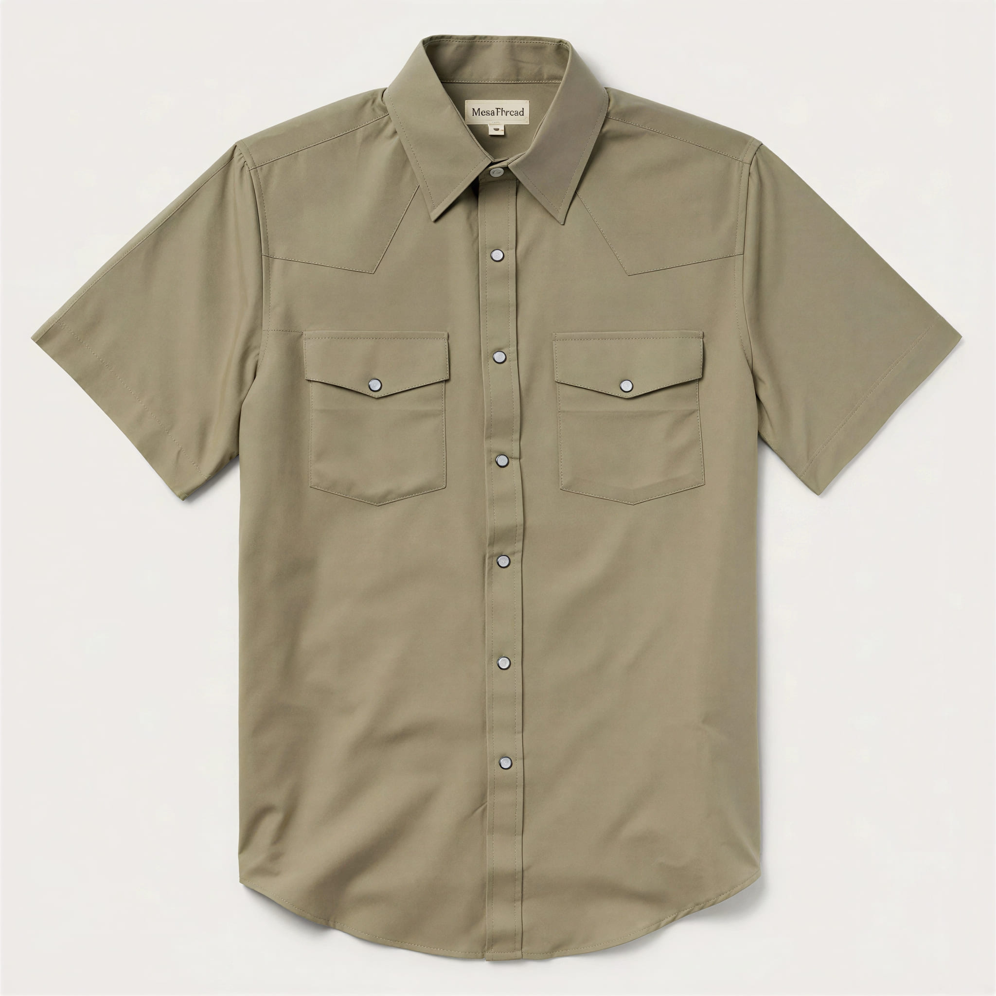 The Sandstorm Hero | Essential Khaki Canvas Short Sleeve Western Shirt